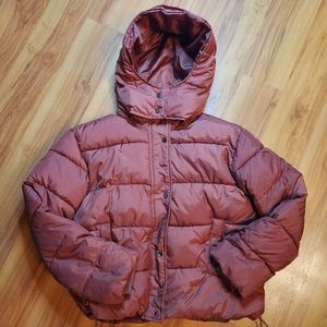 Nautica Women's Red Puffer Jacket with Removable Hood ~ XL